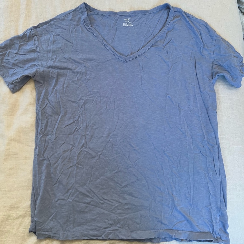 Aerie Distressed V-Neck Boyfriend T Shirt in size Medium